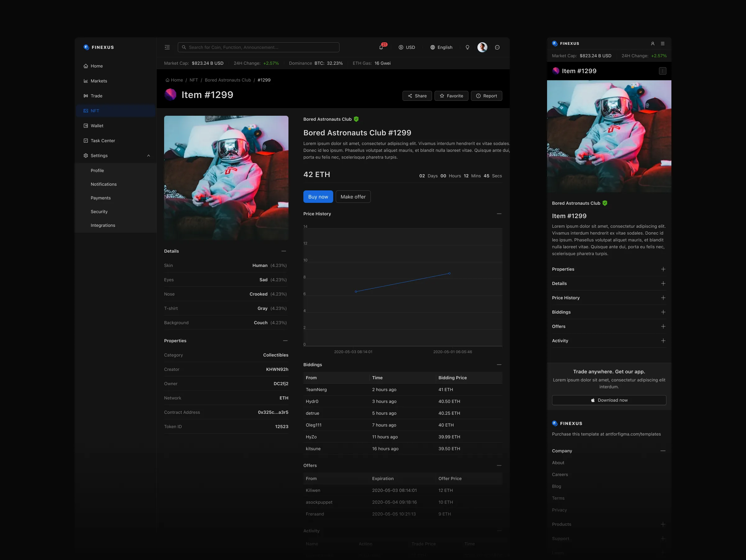 Finexus crypto and finance template preview 2